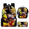 Dragon Ball Z Backpack Set for Kids Teens 3-Piece Anime Cartoon School Bag Lightweight Large Capacity