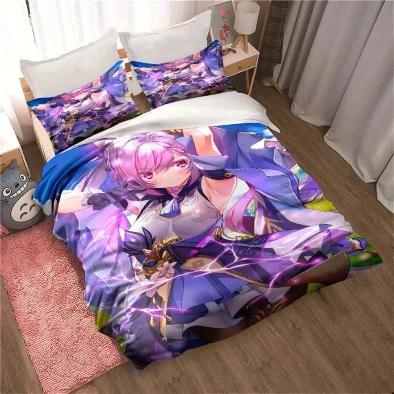 Comforter 3D Genshin Impact Game Anime Bedding Set Bedroom Soft Modern S Comefortable Kids And