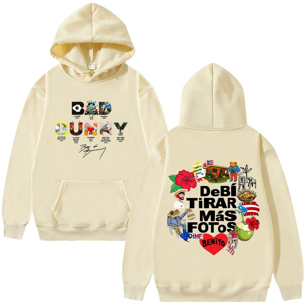 Bad Bunny X Debi Tirar Mas Fotos World Tour 2026 Hoodie  Men's Clothes Casual Hoodie Retro Fashion Y2K Comfort Unisex Sweatshirt
