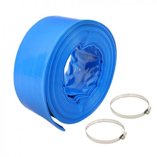 

Синий шланг для обратной промывки диаметром 3 дюйма x 50 футов для плавательных бассейнов, ширина в сложенном состоянии 5 дюймов