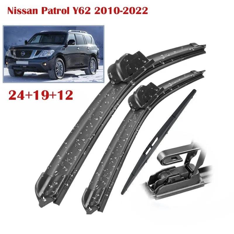 24 +19 +12  Front & Rear Frameless Wiper Blades for Nissan Patrol Y62 2010-2022, Nissan Armada Y62, Infiniti QX80, Infiniti QX56, Nissan Titan
