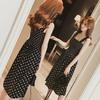 Women's Summer Sleeveless Dot Dress Sexy Backless A-Line Spaghetti Strap Beach Style Dresses Camisole Off-Shoulder Folds Vestidos