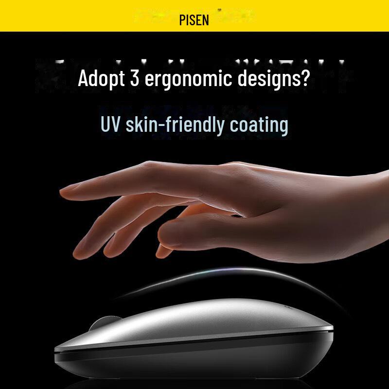 PISEN Portable Wireless Bluetooth Dual Mode 5.0 Mouse for Apple Mac, Laptop, Desktop, USB Universal