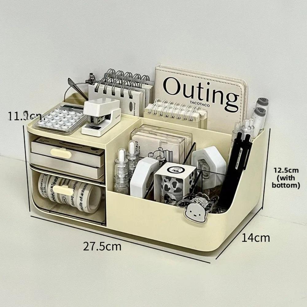 Plastic Desktop Storage Box Drawer Design Storage Space-Saving Cosmetic Skincare Organizer Multi-Functional Clear