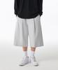 One-Tuck Long Bermuda Sweatpants [Melange Light Grey]