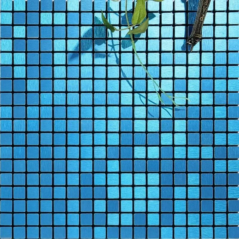 3D European Smooth Metal Mosaic Wall Sticker Self-adhesive Tile Kitchen Bathroom Bar Living Room TV Background Wall Decor Stick