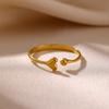 Romantic Mini Heart Proposal Rings For Women Elegant Fashion Gold Color Stainless Steel Ring Minimalist Anillos Wedding Jewelry