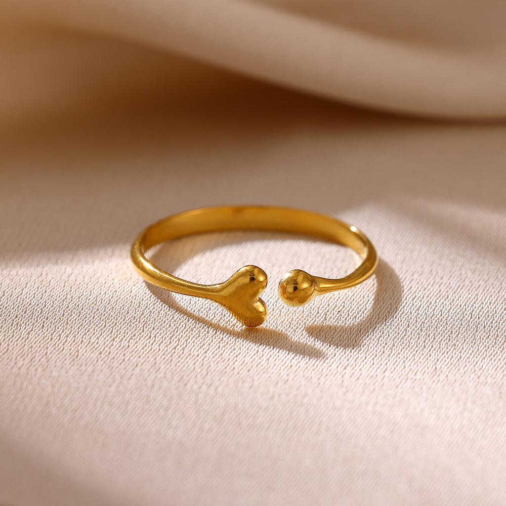 Romantic Mini Heart Proposal Rings For Women Elegant Fashion Gold Color Stainless Steel Ring Minimalist Anillos Wedding Jewelry