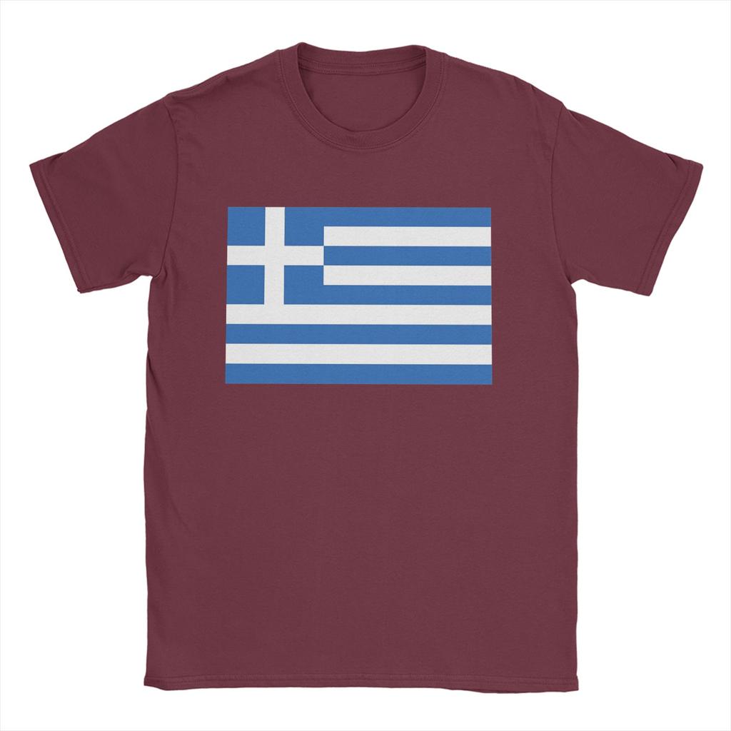 Casual Greek Flag Greece Hellas Hellenic TShirts for Men Round Neck Cotton T Shirt Short Sleeve Tees Classic Clothes