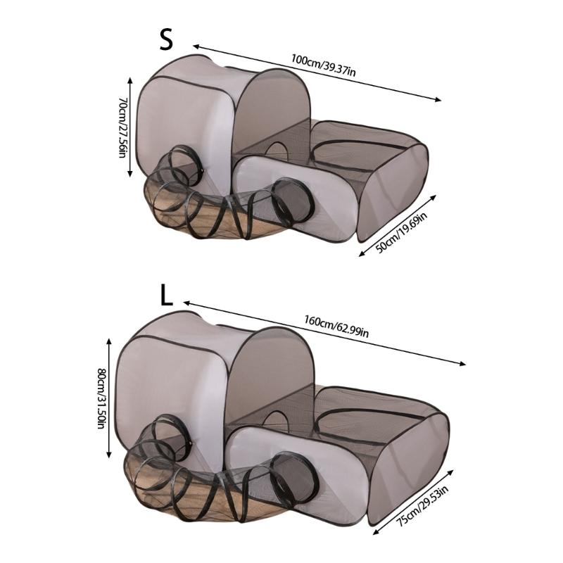 Rozšiřitelný Pet Tunelový Dům Ohrádka Odnímatelná Hrací Ohrádka Úkrytový Dům Skládací Design Snadné Skladování a Přeprava