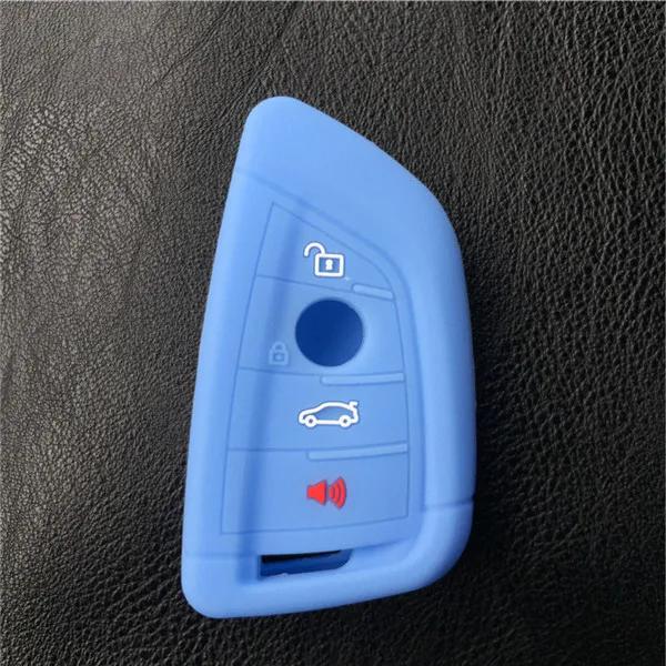 silicone rubber car key fob cover case wallet bag holder for BMW 2016 2017 X1 F48 X3 X4 X5 X6 730 740 750 3 4 button key case
