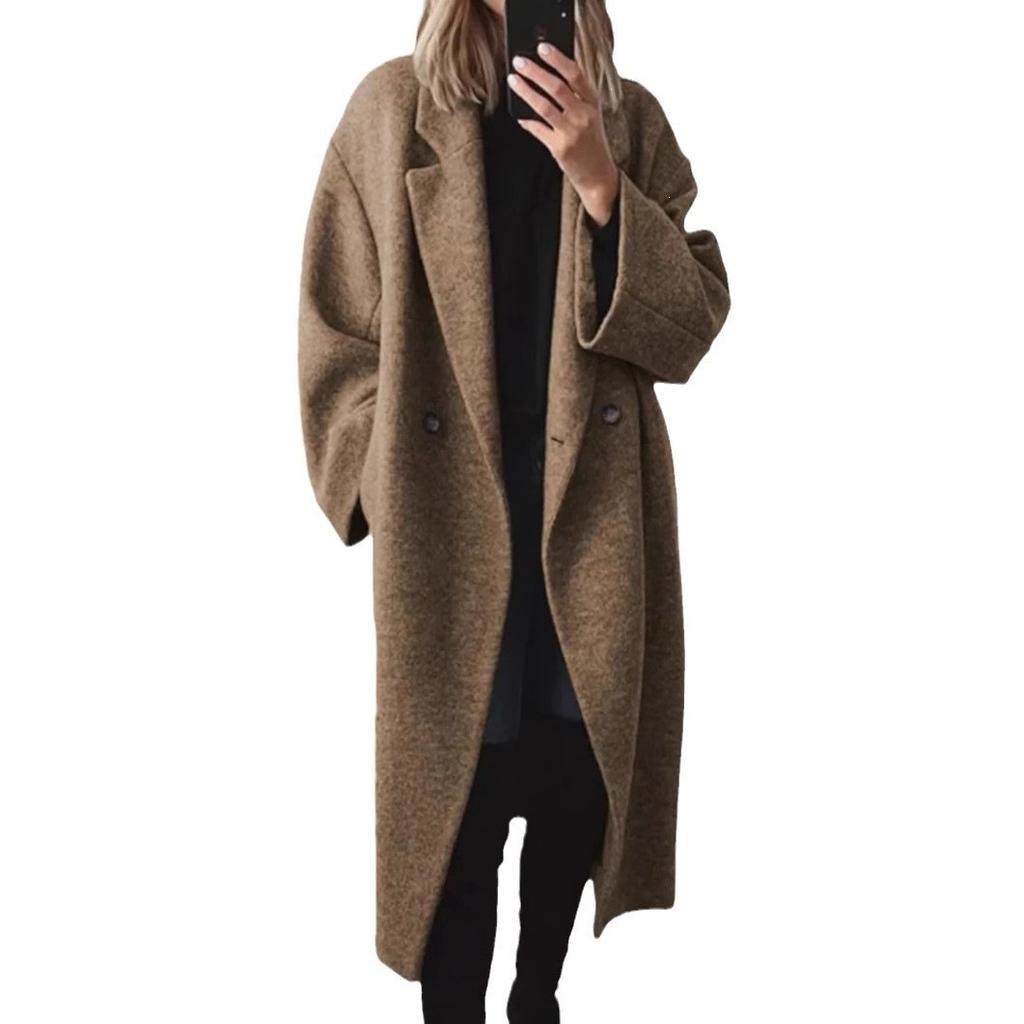 2026 Winter European and American Women's Multi-Color and Multi-Size Long Woolen Trench Coat Jacket