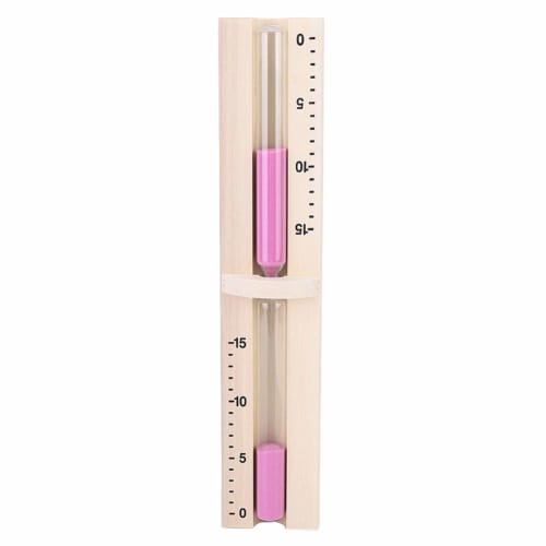 15-Minute Sand Timer, Wall-Mounted, Pink Sand Sand Hourglass for Sauna Rooms, 303 x 55 x 45mm, Garden Entertainment