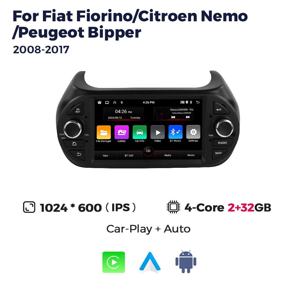Navifly 7'' 1Din Android For Fiat Fiorino Citroen Nemo Peugeot Bipper 2008-2017 Car Radio Multimedia Video Player Carplay Auto