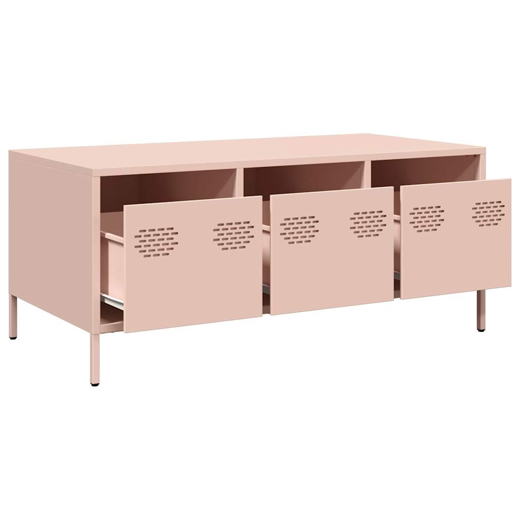 Pink Coffee Table 101.5 x 50 x 43.5 cm Cold Rolled Steel