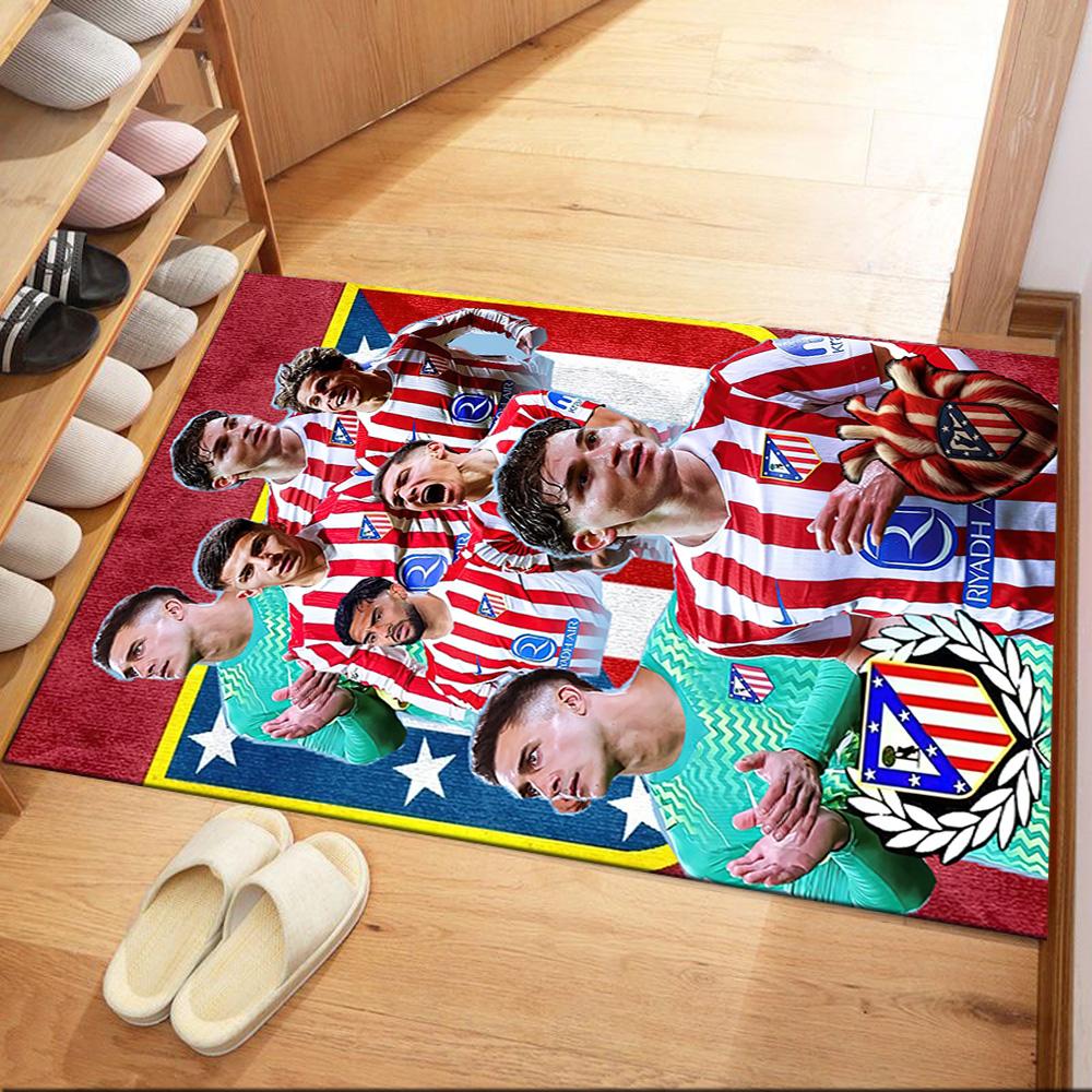 Atletico Madrid Teppich Geeignet für Spielzimmer Schlafzimmer Spielzimmer Außenbereich Rutschfester Teppich Anime Bürodekoration Perfekte Geburtstags-Weihnachtsgeschenkidee