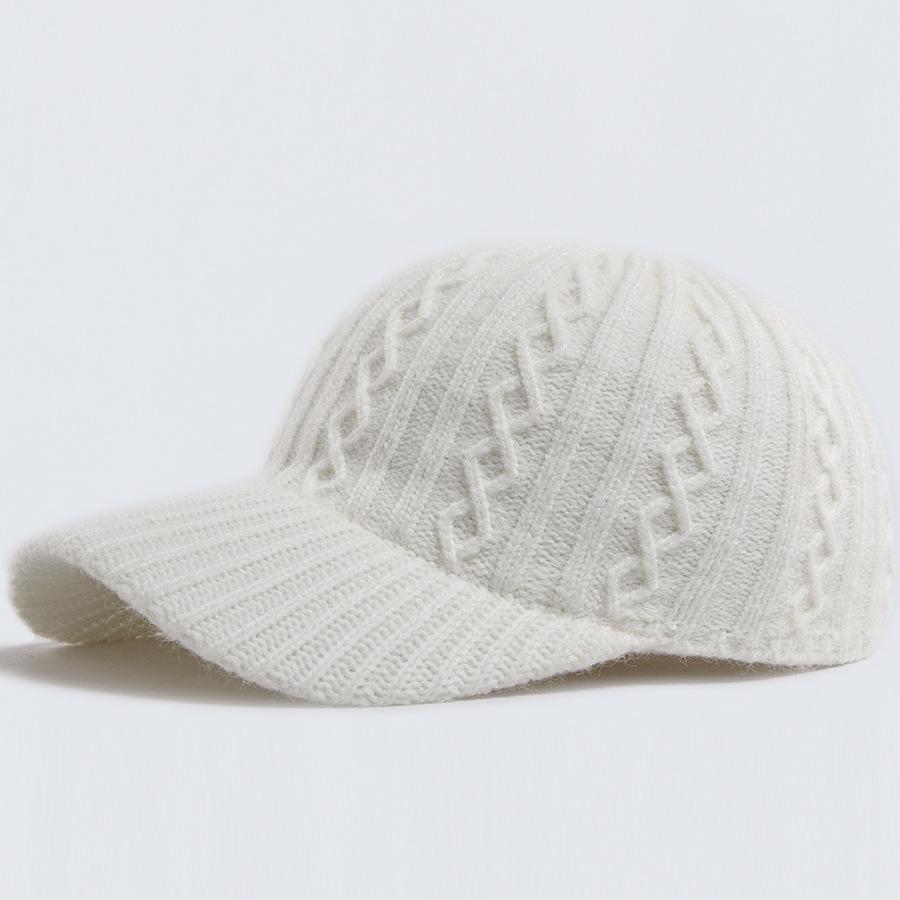 Damen Zopfstrick Woll Schirmmütze - Warme Herbst-/Wintermode für Mittelalte und Ältere