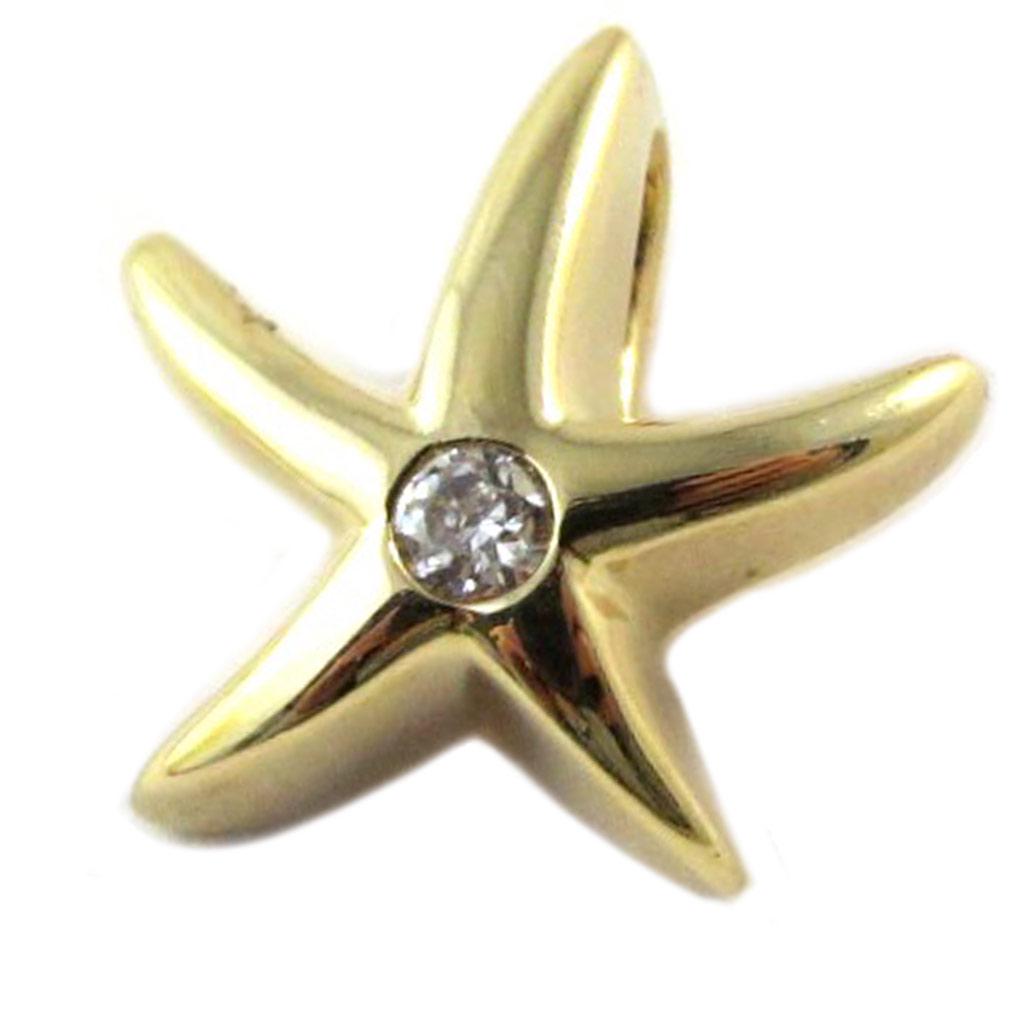 Les Trésors De Lily [P1170] - Pendentif 'Etoile des Mers' Blanc Doré - 11x10 mm