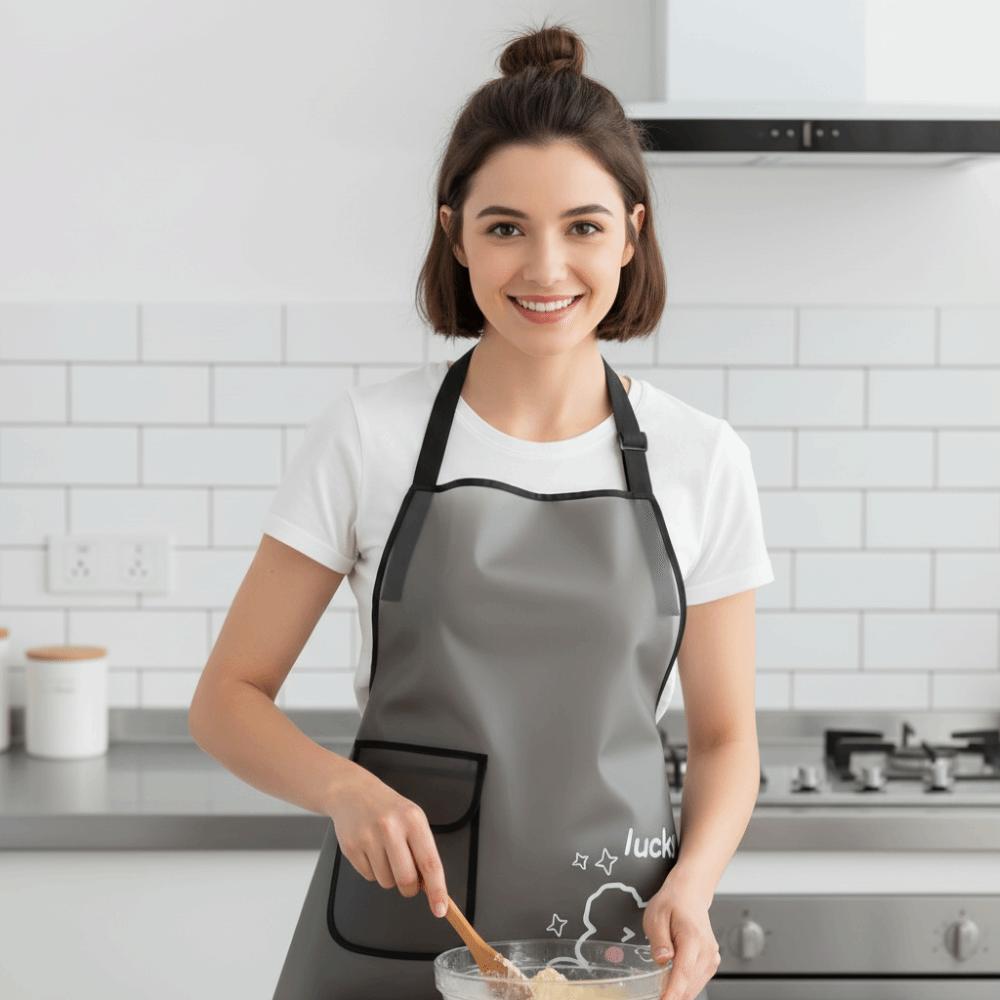 2PCS/SET with Pockets Kitchen Apron Sleeveless Design Oil Proof Apron Workwear Apron  Dining Work