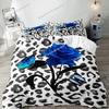 Leopard Duvet Cover Queen Bedding Sets, Black Luxury Comforter Quilt Cover,Fashion Cheetah Print Gifts for Men Women Luxury Gift