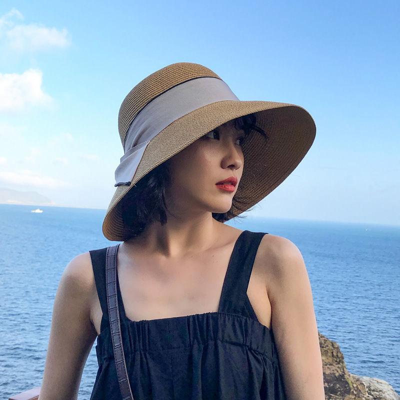 Hat Women's Summer Sunscreen Hat Face Cover Sun Hat Sunscreen UV Seaside Fashion Travel Straw Hat
