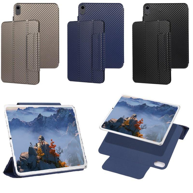 Magnetische Folio-Hülle aus Kohlefaser für iPad Mini 6 Pro 11 12.9 Mit Ständer Sleep/Wake TPU-Abdeckung Business-Stil