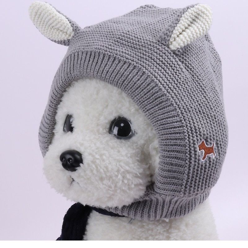 Winter Warm Dog Hat Ear Muffs Noise Protection Windproof Pet Ears Covers Knitted Earmuffs For Small Medium Puppy Accessories