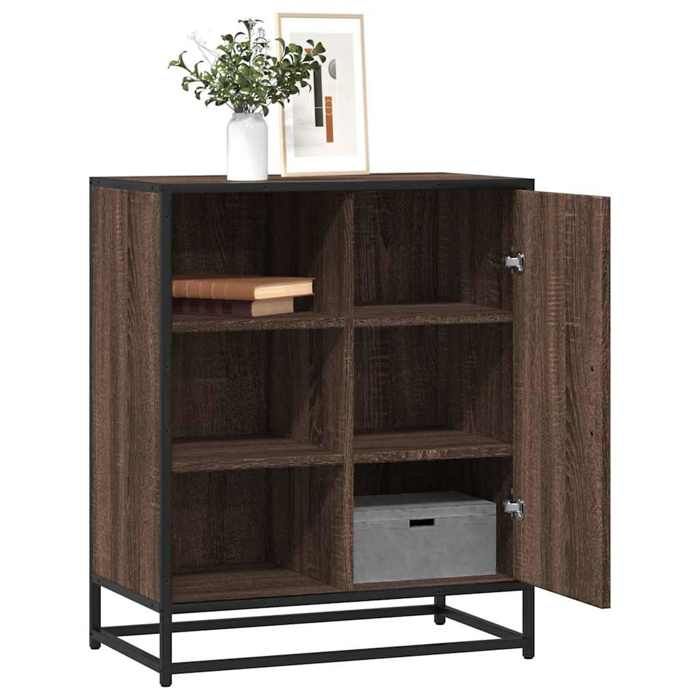 VidaXL Buffet chêne marron 62x35x76 cm bois d'ingénierie, armoire de rangement, meuble d'entrée, meuble d'appoint, meuble de 848998