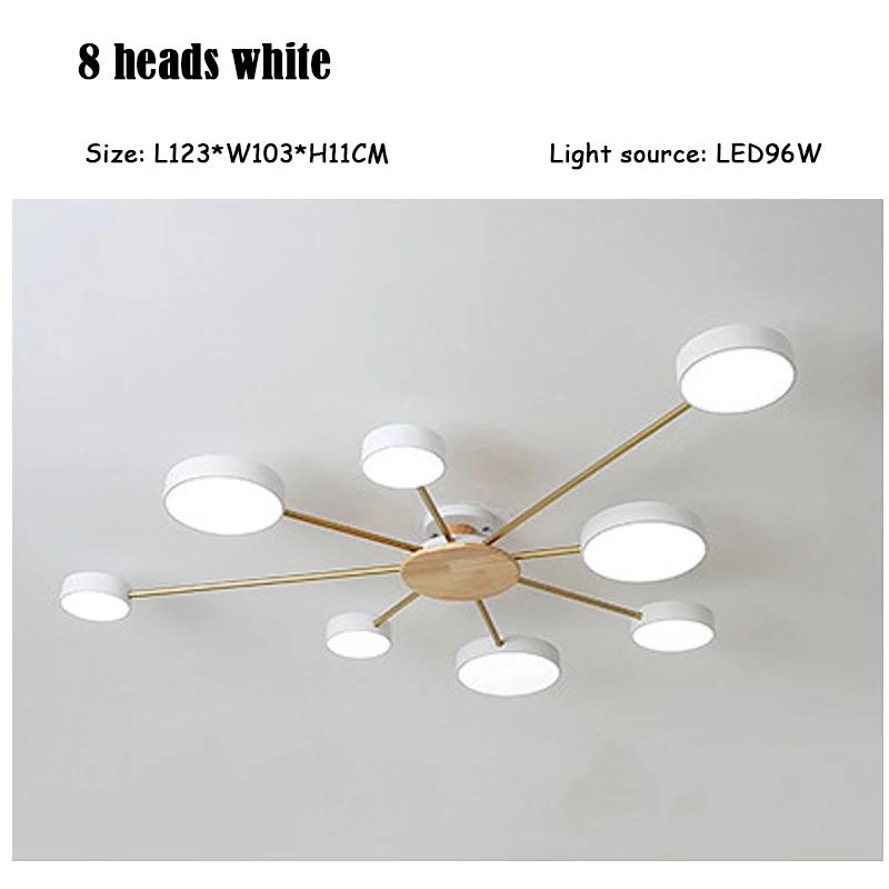 Nordic Simple LivingRoom Affordable Luxury Chandelier Macaron Creative Art Hall  Restaurant Wood  Ceiling Lighting  LED