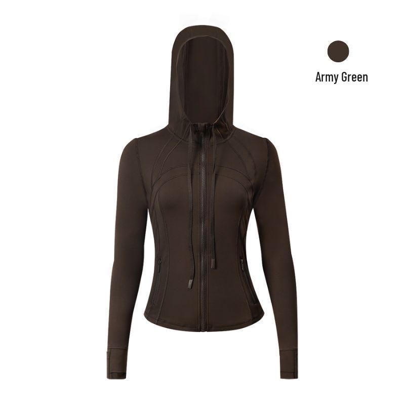 Lulu Spot High Version Yoga Long Sleeve Hooded Running Jacket