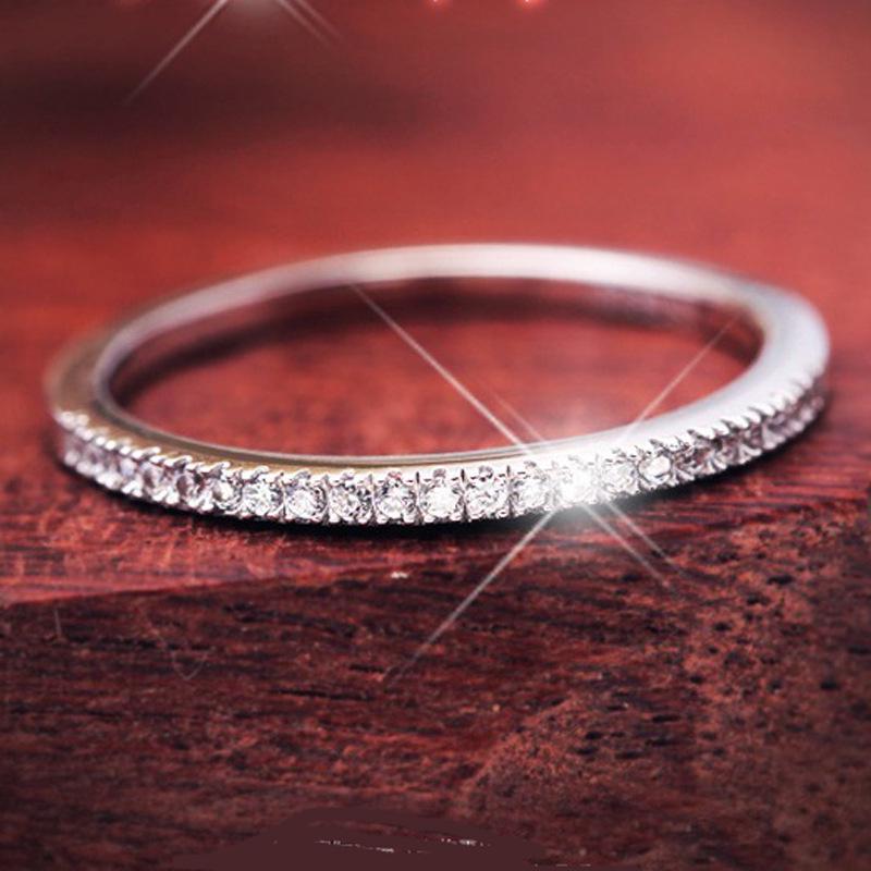 Korejský Retro Stříbrný Imitace Diamantový Dámský Prsten - Módní Jednoduchý Šperk