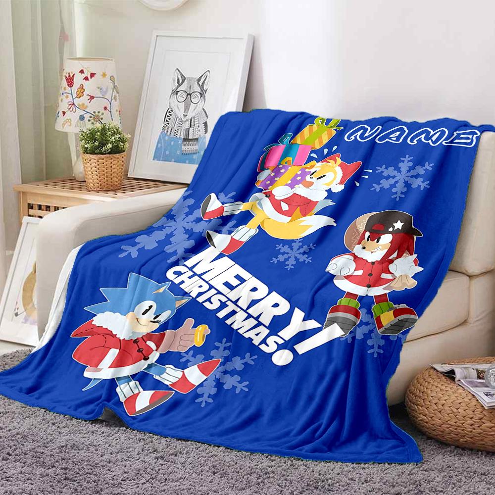 Custom 1pc Christmas Characters Celebration Blanket, Soft And Comfortable Blanket, Casual Warm, Camping Travel Blanket, Birthday Gift Q912174