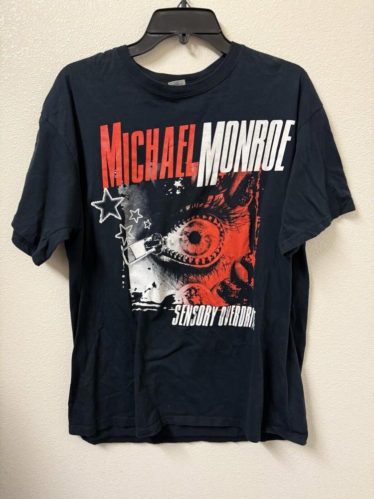 Vtg Michael Monroe Sensory Overdrive Cotton Black All Size Shirt SE580 Unisex T-Shirt L