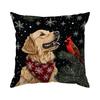 45X45Cm Labrador Retriever Christmas Tree Pillowcase Bedroom Cushion Cover Polyester Living Room Cushion Pillowcase Home Decor