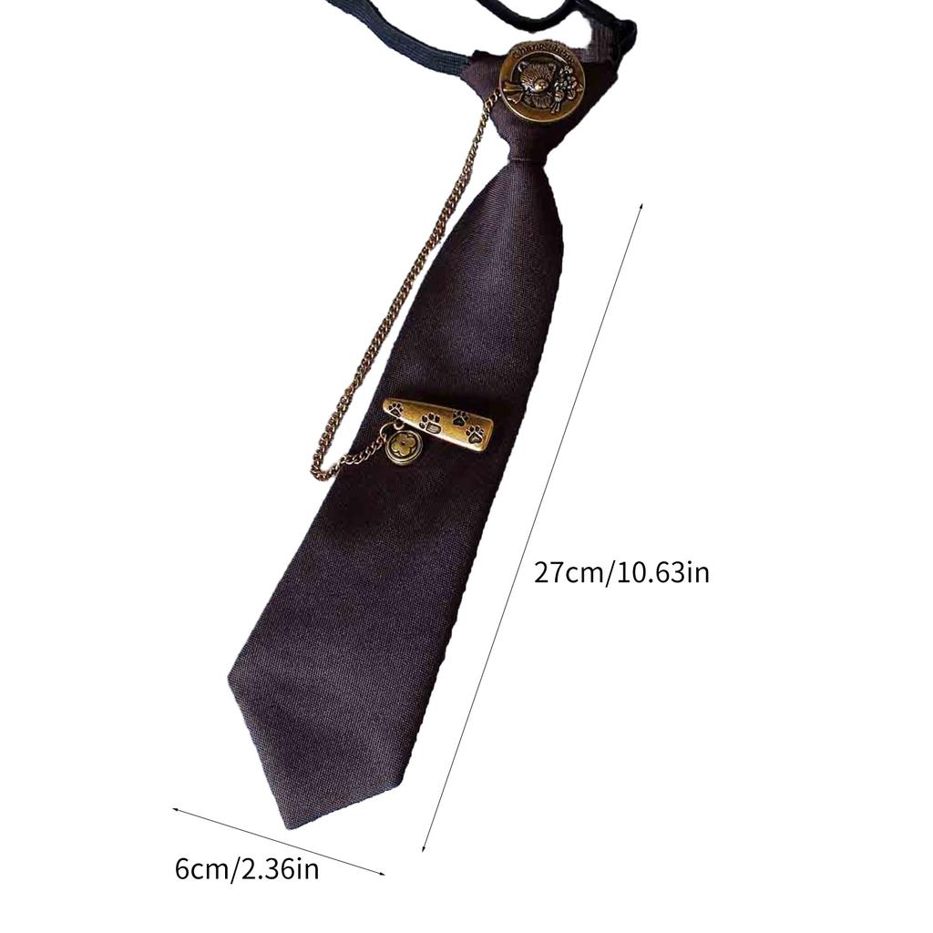 Stylish School Girl Necktie Kids Chain Pre-tied Tie Uniform Accessories Fashionable Girls' Necktie Preepy Look