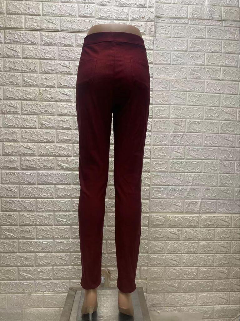 Pantalon décontracté ajusté et élastique couleur bonbon