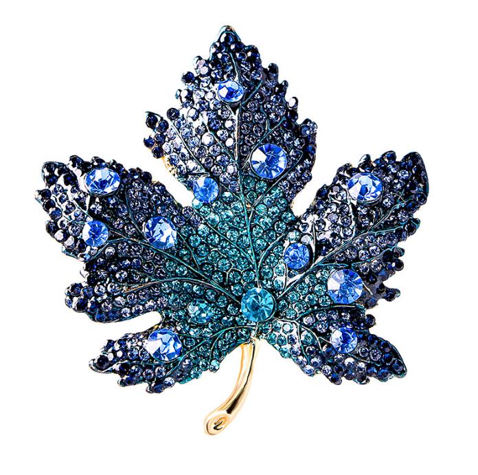 

Стразы Красный Цвет Кленовый Брошь Винтаж Синий Кленовый Лист Стразы Кристалл Подвеска Женская Брошь Булавка Корсаж Аксессуары Подарок