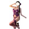 Sex underwear, sexy lace, pure desire hollowed-out strap set, pajamas, purple lace waist uniform set.