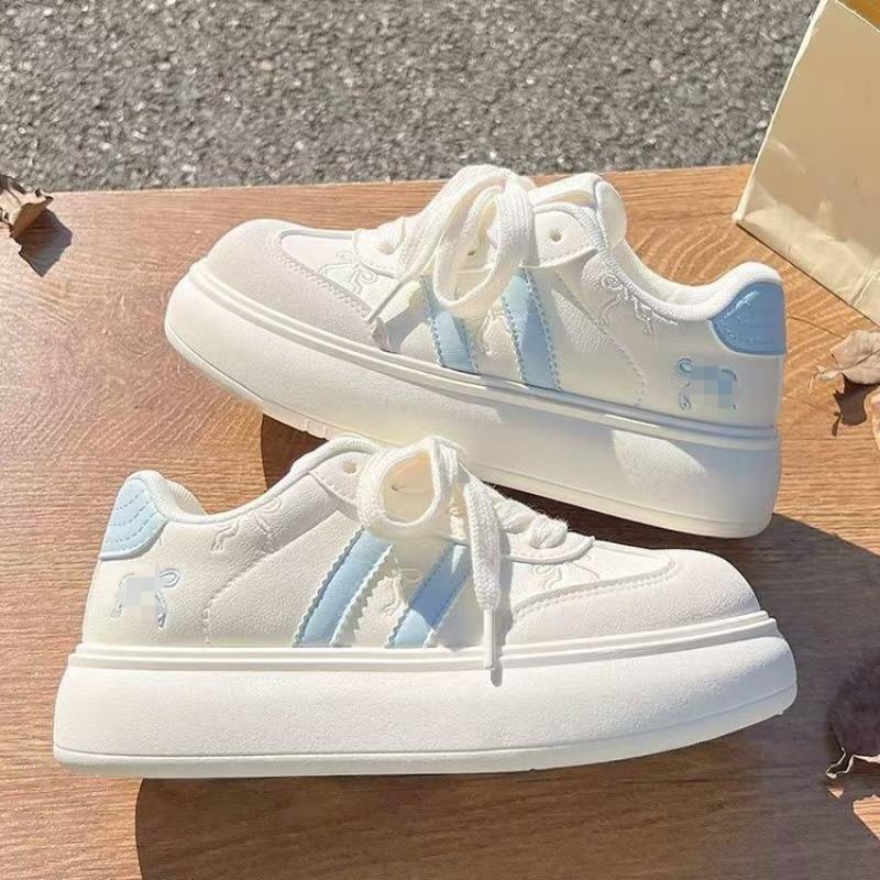 New beige platform breadboard shoes women's autumn versatile niche casual light white shoes