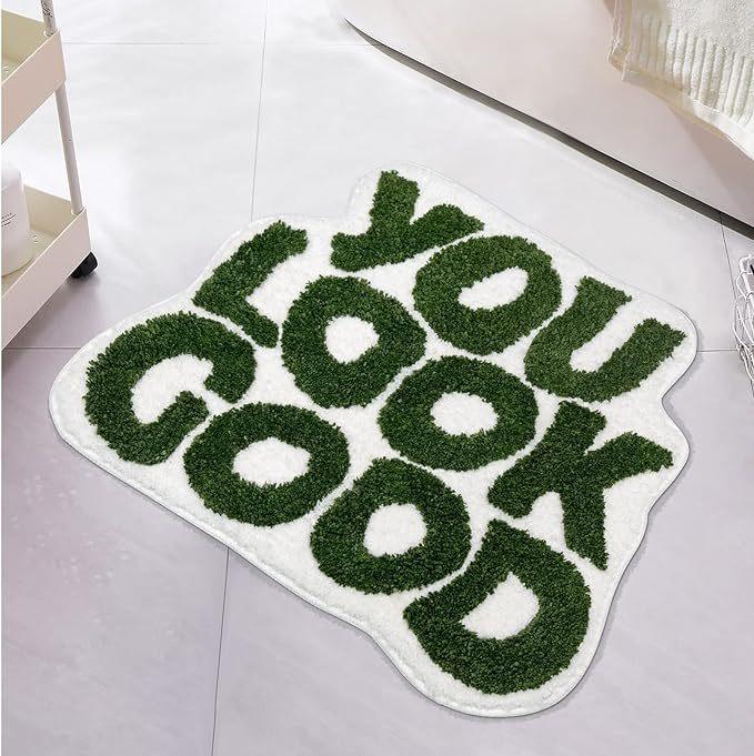 Plush Rug Home Use You Look Good Bath Mat Funny Cute English Bathroom Decor Non Slip Microfiber Carpet Water Absorbing Doormat