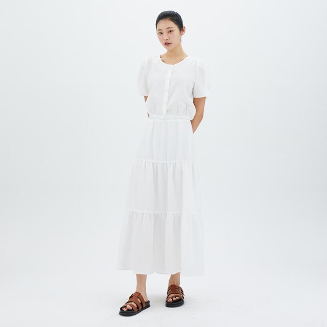 LAP Round Button Puff Sleeve Blouse Ar2Wb580