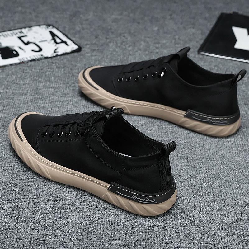 Autumn Spring Breathable Flats Board Shoes Canvas Trendy Sneakers Men'S Shoes Ice Silk Leisure Lazy Cloth Shoes