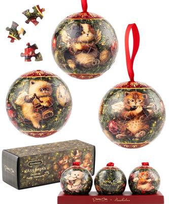 PeçaRelax Enfeite de Natal Quebra-cabeça Chan Anjo 3D Plástico Jigsaw Interior Árvore de Natal 60 Peças "Phoenix - Gatinho" (8x8x8cm), Quebra-cabeça, Presente,