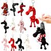Plush Cute Horse Keychain Cartoon Stuffed Key Ring Backpack Pendant Decor Funny Animal Horse Ornaments New Year's Party Gift