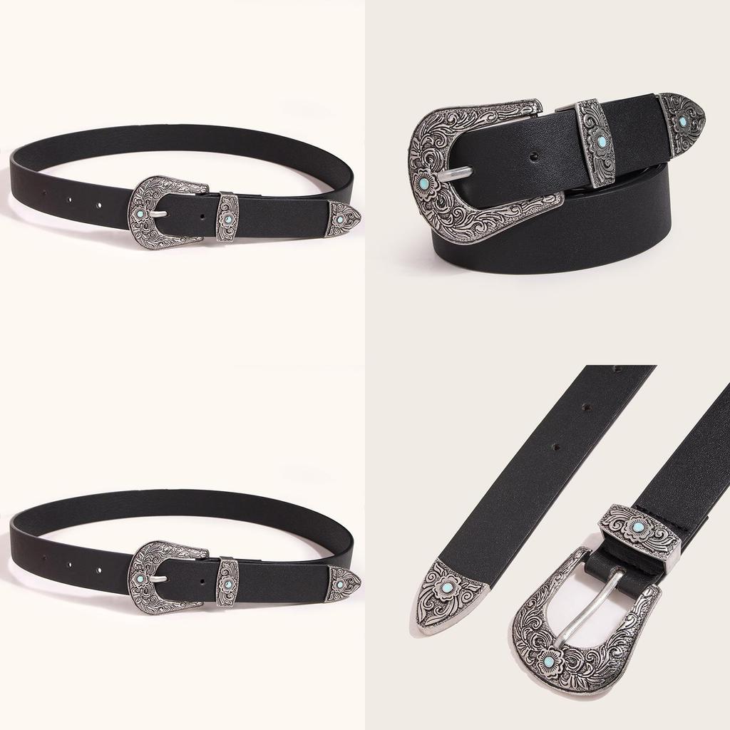 Korean Style Womens Faux Leather Belt With Alloy Buckle For Chic Office Look