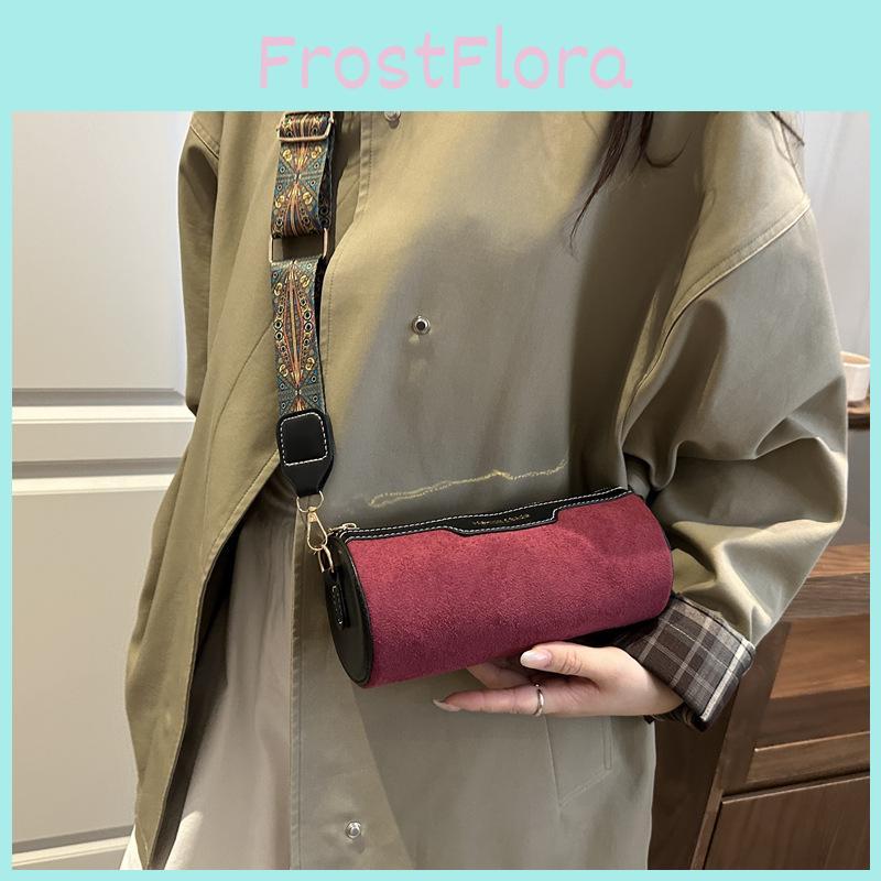 Urban Minimalist Leather Crossbody Bag With Suede Material For Daily Use