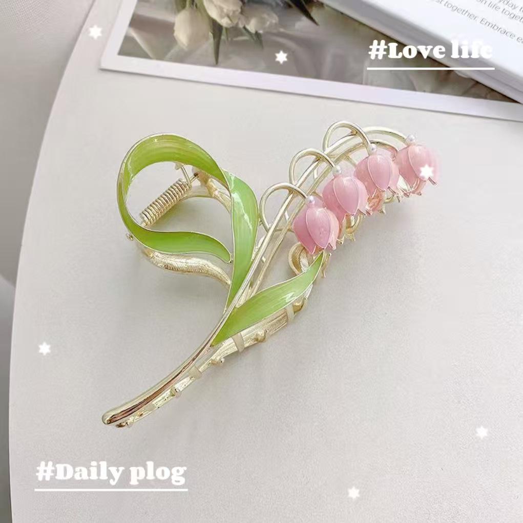 Golden Wheat Ear Metal Hair Clip - Elegant Bun Hairstyle Accessory and Gift