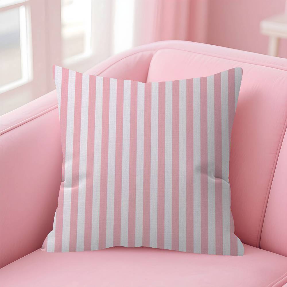 ART Pink Stripes Ins  Pillow Anime Pillow Sofa Bed Head Pillow Cover Cushion Cover Fashion