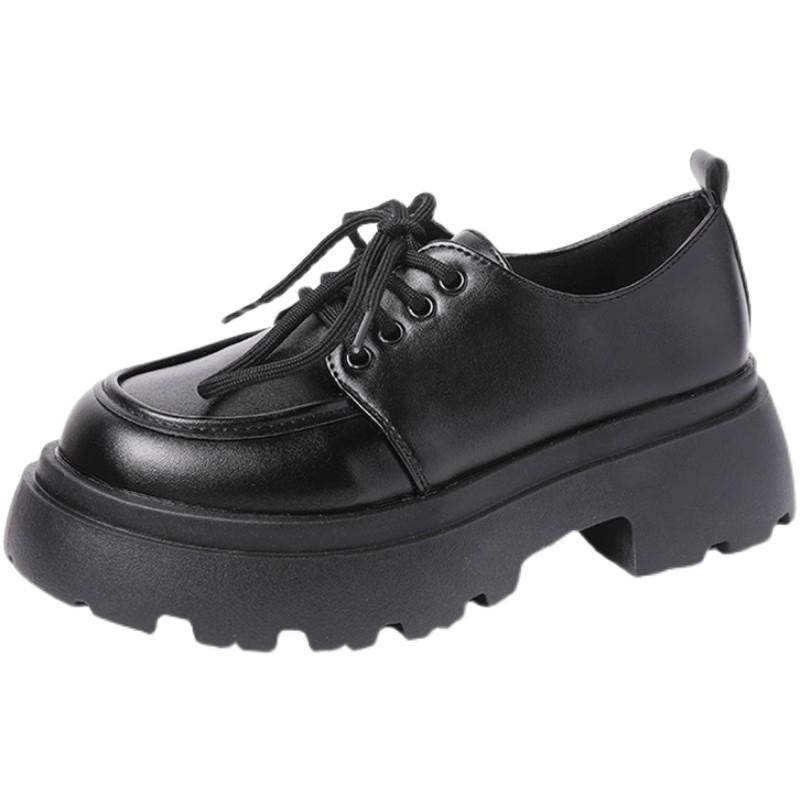 Retro Platform Versatile Lace-up Small Leather Shoes Women's Spring New Skirt
