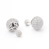 The new light luxury style high-end ball earrings are slightly inlaid with zirconia and zirconia, and the front and back are stud earrings, feminine